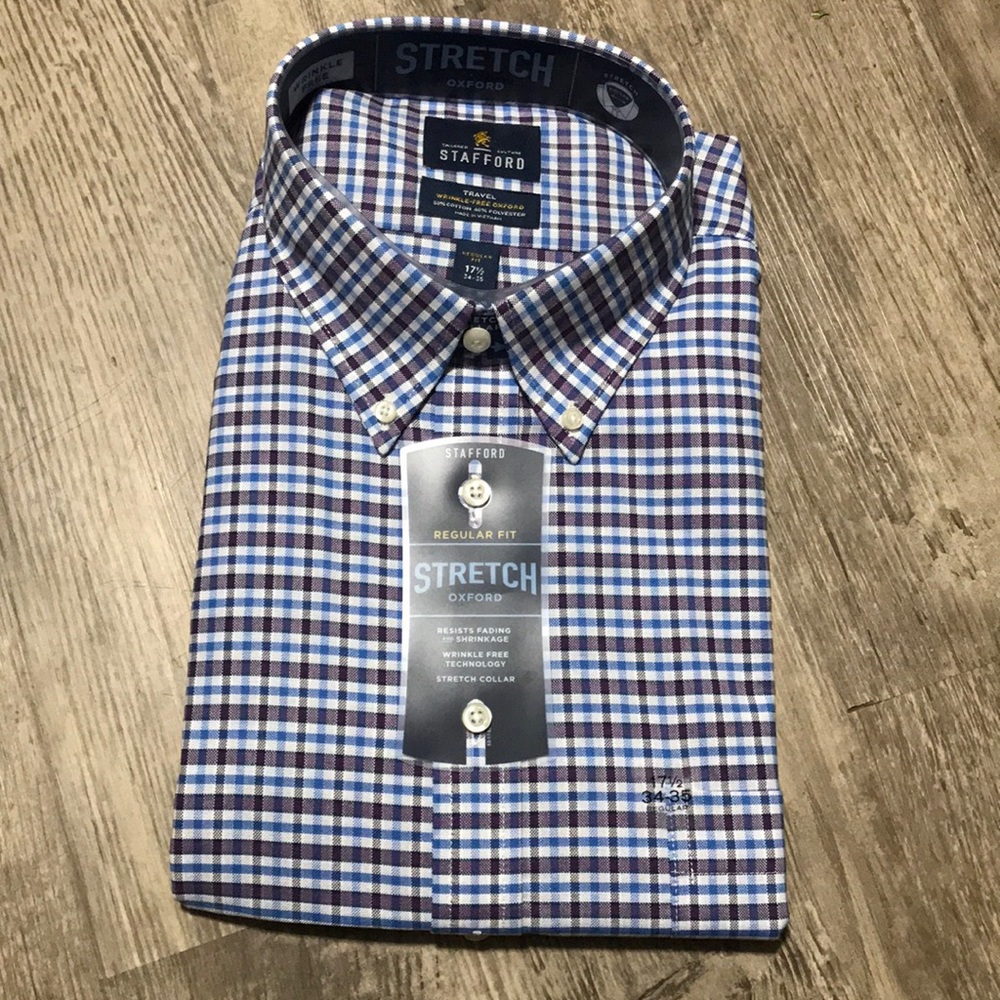 Men’s Stafford Stretch Oxford Dressy Button-Up Top